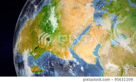 Earth globe focused on Middle East 95631109