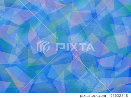 Blue fantastic and fairy tale watercolor geometric pattern background 95632848