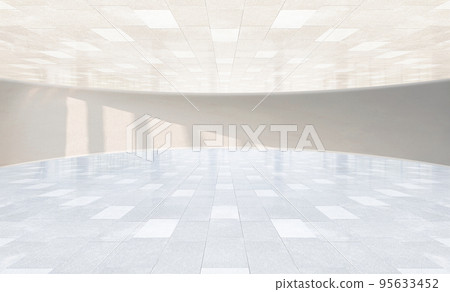 arc modern building interior space light and shadow background 95633452