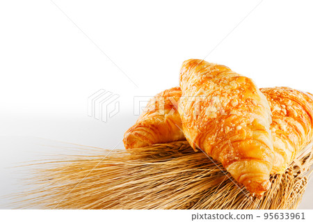 Fresh croissants with cheese. traditional hommade french pastries for breakfast 95633961