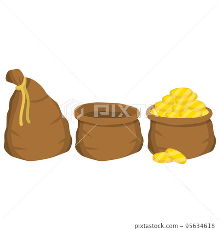 Canvas open empty and closed full bag 95634618