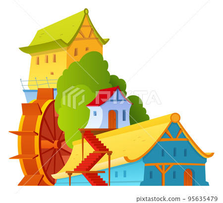 Urban settlement - modern flat design style single isolated image Urban settlement - modern flat design style single isolated image 95635479
