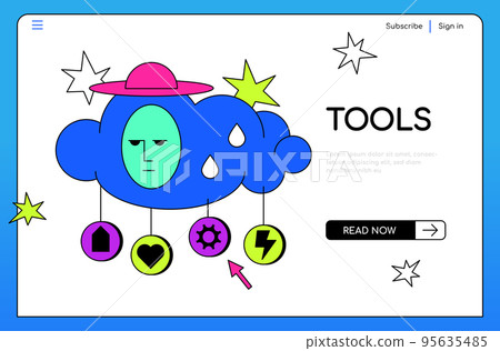Online communication tools - colorful flat design style banner 95635485