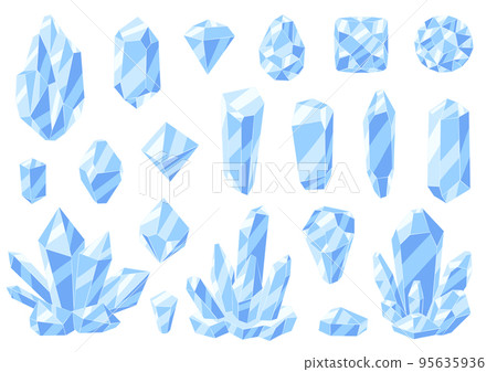 Set of crystals or crystalline minerals. Jewelry or semiprecious gem stones. Set of crystals or crystalline minerals. Jewelry or semiprecious gem stones. 95635936