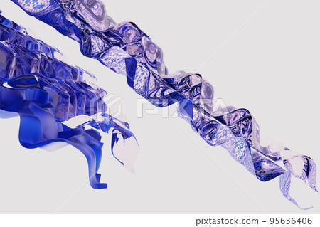 Abstract blue waves on white background, 3d illustration. Abstract blue waves on white background, 3d illustration. 95636406