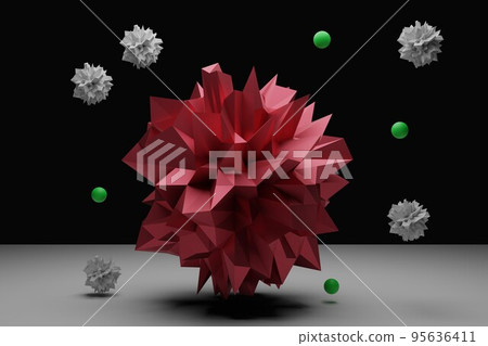 Coronavirus Covid-19 outbreak and coronaviruses influenza background as dangerous flu strain cases, 3D Coronavirus Covid-19 outbreak and coronaviruses influenza background as dangerous flu strain cases, 3D 95636411