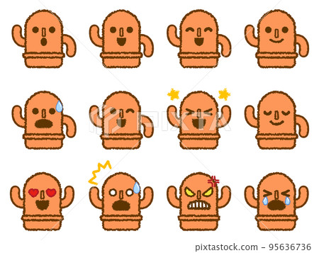 可愛的 Haniwa 情感圖標插圖素材集 95636736