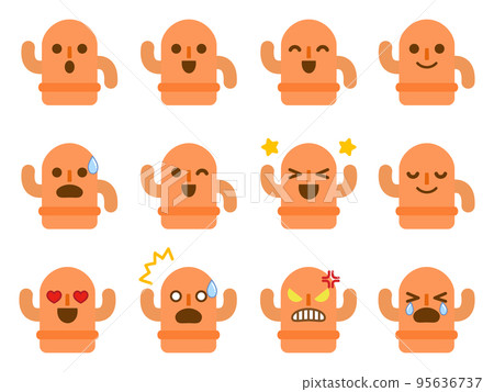 可愛的 Haniwa 情感圖標插圖素材集 2 95636737