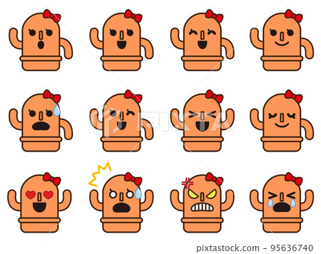 可愛的 Haniwa 情感圖標插圖素材集 5 95636740