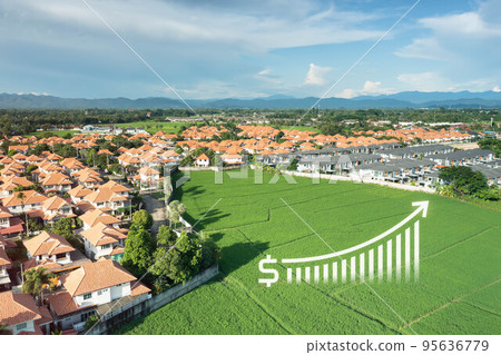 Land value in aerial view. Land value in aerial view. 95636779