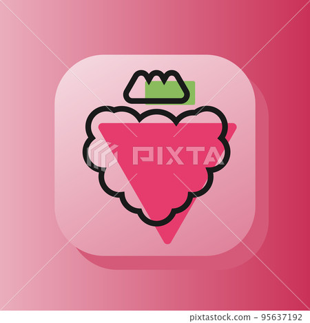 Square button raspberry fruit outline icon, pink berry. Flat symbol sign vector illustration isolated on pink background. Healthy nutrition concept Square button raspberry fruit outline icon, pink berry. Flat symbol sign vector illustration isolated on pink background. Healthy nutrition concept 95637192