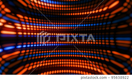 3D rendering amazing bright neon background of round lights 95638922