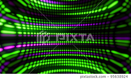 3D rendering amazing bright neon background of round lights 95638924