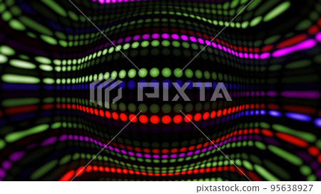 3D rendering amazing bright neon background of round lights 95638927
