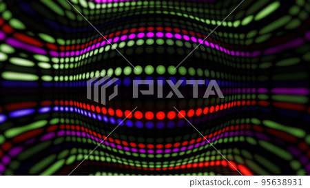 3D rendering amazing bright neon background of round lights 95638931