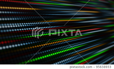 3D rendering amazing bright neon background of round lights 95638933