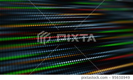 3D rendering amazing bright neon background of round lights 95638949