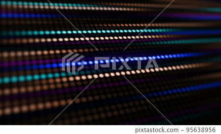 3D rendering amazing bright neon background of round lights 95638956