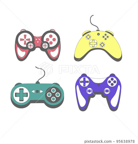 Gamepad in retro style. Game controller vector illustration isolated on white 95638978