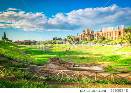 Forum - Roman ruins in Rome, Italy 95639248