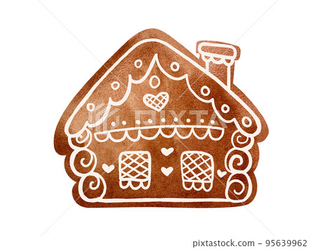 New Year's gingerbread in the form of a house in folklore style. New Year's gingerbread in the form of a house in folklore style. 95639962