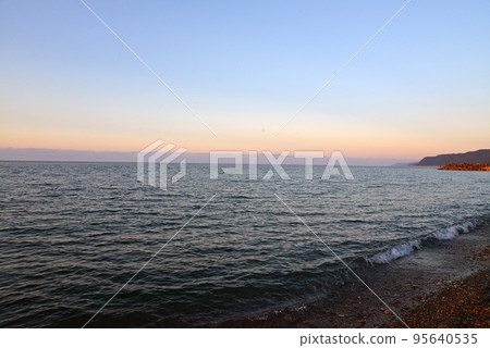 [Itoigawa City, Niigata Prefecture] Sunset on the Jade Coast 95640535