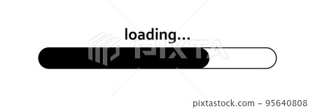 Download status scale, download progress on white background - Vector 95640808