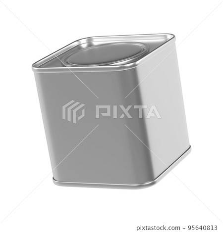 Metal tea tin can. Isolated square tea box design Metal tea tin can. Isolated square tea box design 95640813
