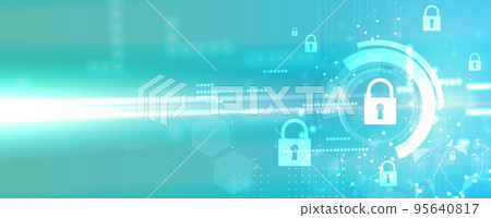 Cybersecurity and information or network protection. Future technology web services for business and internet project 95640817
