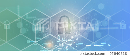 Cybersecurity and information or network protection. Future technology web services for business and internet project 95640818
