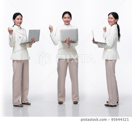 Full length 20s Asian Woman wear formal - Stock Photo [95644321