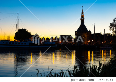 Hoofdtoren or Main Tower in town of Hoorn in evening light. Netherlands Hoofdtoren or Main Tower in town of Hoorn in evening light. Netherlands 95645033