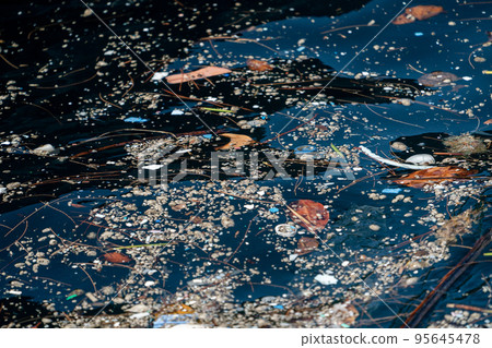Plastic garbage and pumice stones floating in the sea of Ogasawara Plastic garbage and pumice stones floating in the sea of Ogasawara 95645478