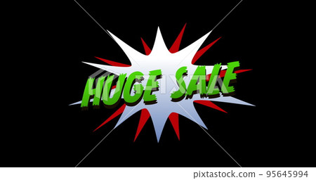 Huge Sale text in cartoon style explosion 95645994