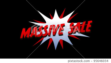 Massive Sale text in cartoon style explosion 95646034