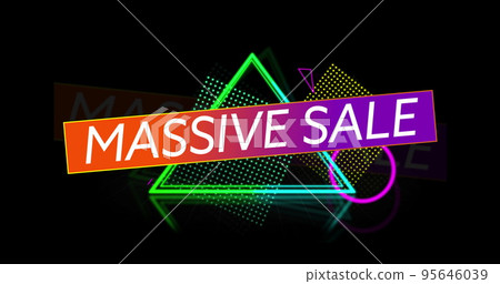 Massive Sale advertisement in Retro Eighties style. Massive Sale advertisement in Retro Eighties style. 95646039