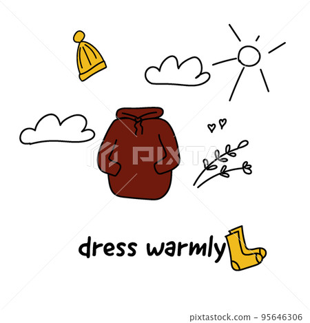 cute postcard, dress warmer hat sweater socks 95646306