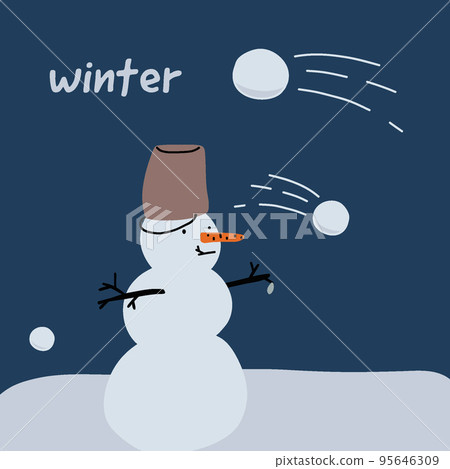 cute stylish postcard about winter, snow, nature cute stylish postcard about winter, snow, nature 95646309