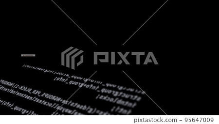Illustration of white computer programming language on black background 95647009