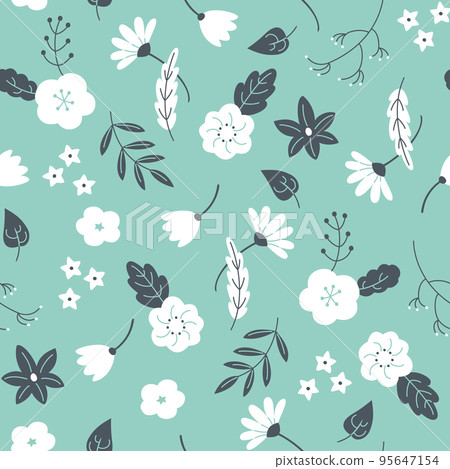 植物花卉無縫圖案 植物花卉無縫圖案 95647154