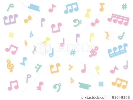 Colorful notes, rests and symbols 3D Colorful notes, rests and symbols 3D 95649366