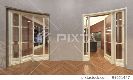 Living room with night view Living room with night view 95651447