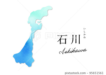 Watercolor illustration map of Ishikawa Watercolor illustration map of Ishikawa 95651561