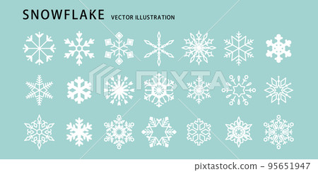 Snowflake icon illustration set vector material white 95651947