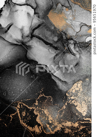 Marble ink abstract art from exquisite original painting for abstract background 95651970