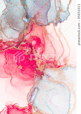 Marble ink abstract art from meticulous original painting abstract background 95652011