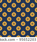 Seamless pattern with colored plain Christmas balls. Snowflake pattern. Festive flat style design for packaging and print. Vector 95652203