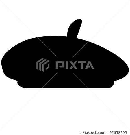Beret icon on white background. Mime black beret sign. Mimic Cap symbol. flat style. Beret icon on white background. Mime black beret sign. Mimic Cap symbol. flat style. 95652505