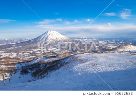 View of Mt. Yotei from a ski resort in the early afternoon (Niseko, Hokkaido) 95652688