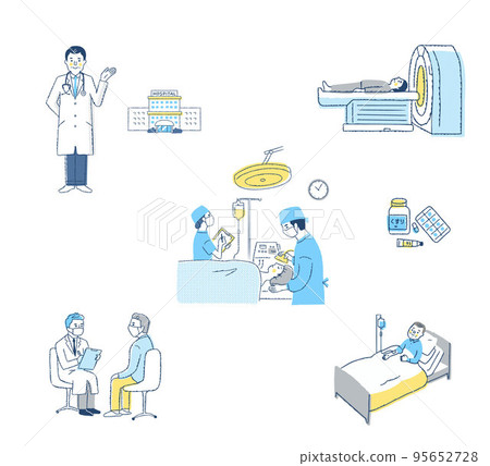 醫生和病人各種場景設置 95652728
